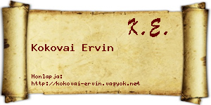 Kokovai Ervin névjegykártya