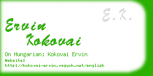 ervin kokovai business card